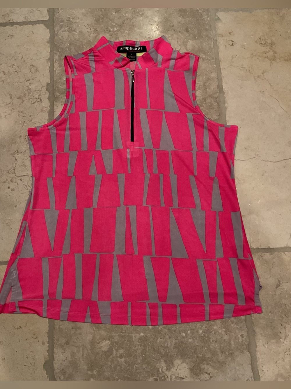 Hot Pink Zip Tennis/Golf/Pickleball Top NWOT, L